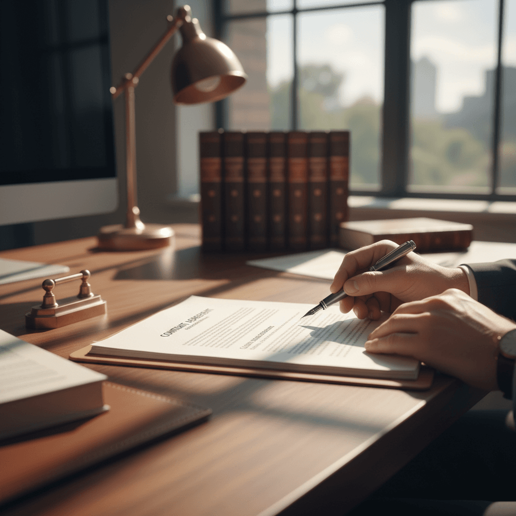 Client filling out an intake form during a legal consultation